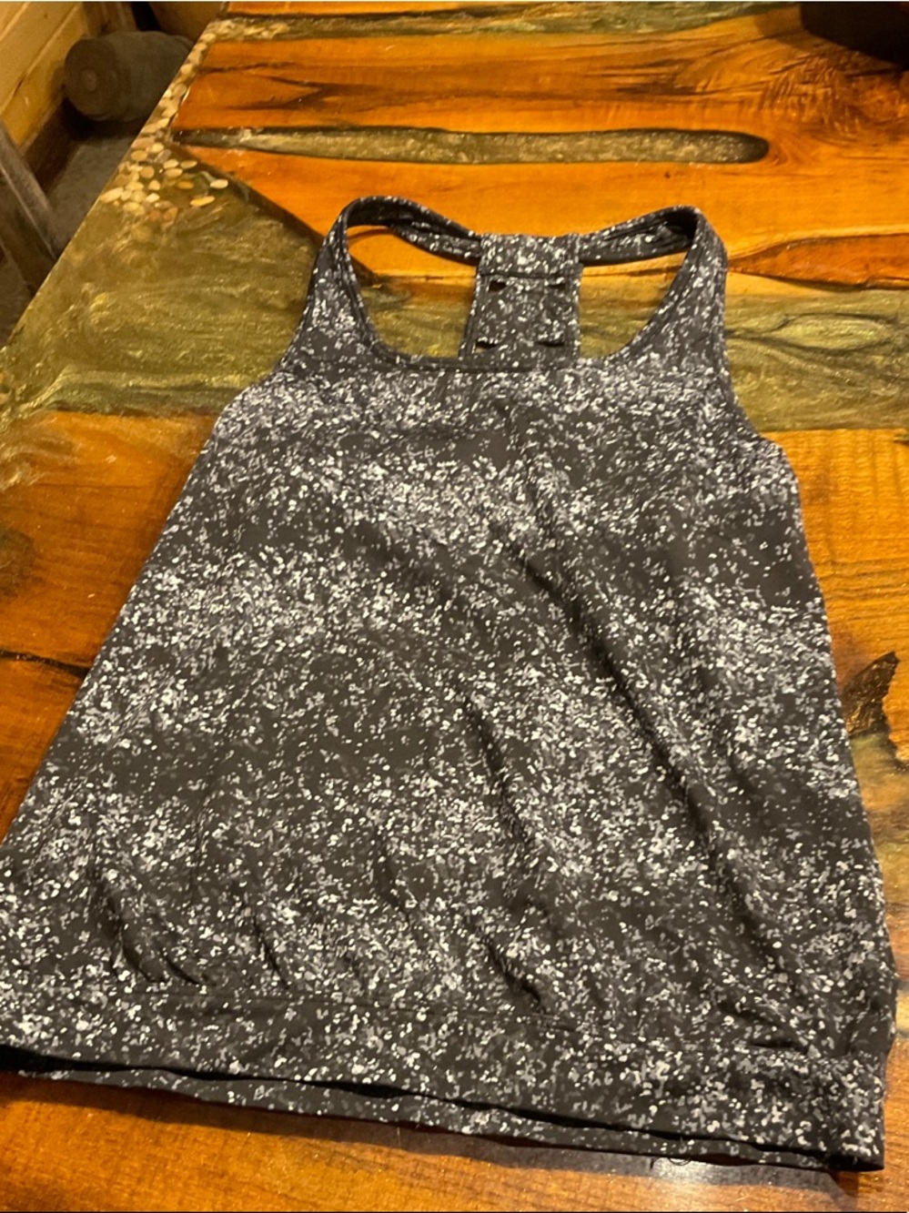 lululemon athletica Black and White Speckled Racerback Tank